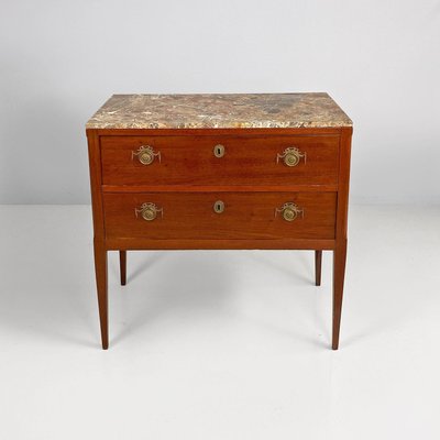 Italian Antique Brass and Marble Chest of Drawers, 1900s-GDD-2034359