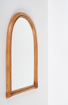 Italian Arch-Shaped Mirror with Double Bamboo Wicker Frame, 1970s-JDR-1450863