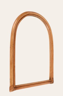 Italian Arch-Shaped Mirror with Double Bamboo Wicker Frame, 1970s-JDR-1450863