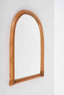 Italian Arch-Shaped Mirror with Double Bamboo Wicker Frame, 1970s-JDR-1450863