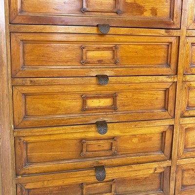 Italian Archive Cabinet in Walnut Wood and Brass Details, 1940s-GDD-1758579