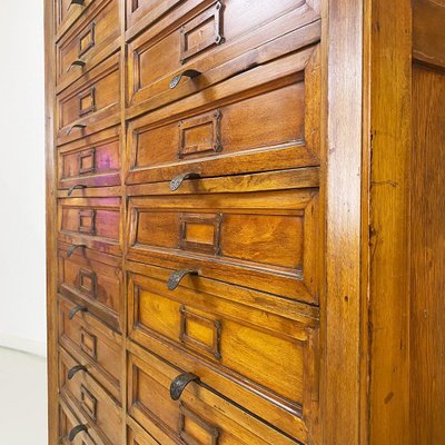 Italian Archive Cabinet in Walnut Wood and Brass Details, 1940s-GDD-1758579