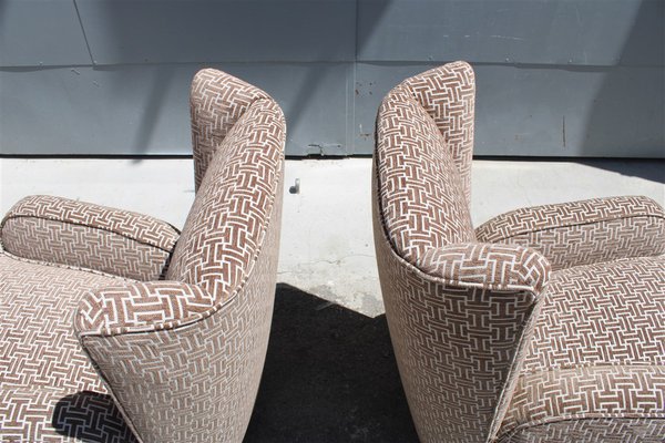 Italian Armchair in Geometric Velvet by Paolo Buffa, 1950s, Set of 2-EH-1263777