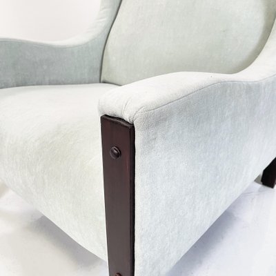 Italian Armchair in Light Grey Velvet by Tito Agnoli Mobilia, 1960s-GDD-1444436