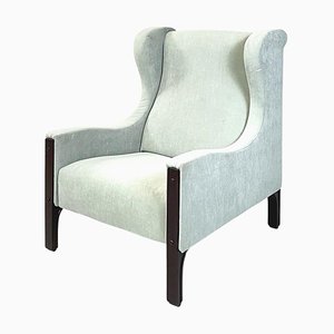 Italian Armchair in Light Grey Velvet by Tito Agnoli Mobilia, 1960s-GDD-1444436