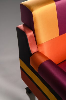 Italian Armchair in Multicolour Silk, 1960s-XWN-1814584