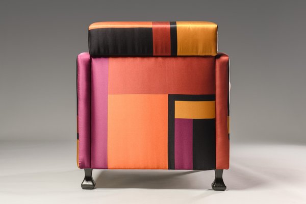 Italian Armchair in Multicolour Silk, 1960s-XWN-1814584