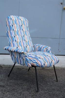 Italian Armchair in Optical Fabric from Arflex, 1950s-EH-1811367