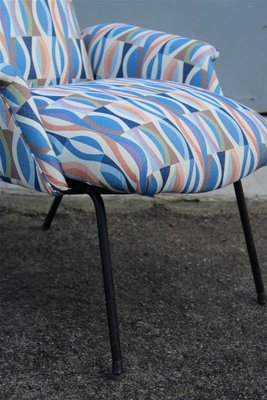 Italian Armchair in Optical Fabric from Arflex, 1950s-EH-1811367