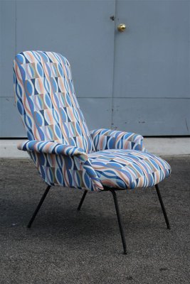 Italian Armchair in Optical Fabric from Arflex, 1950s-EH-1811367