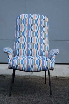 Italian Armchair in Optical Fabric from Arflex, 1950s-EH-1811367