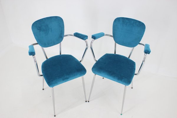 Italian Armchairs in Corduroy, 1960s, Set of 2-TZ-1448507