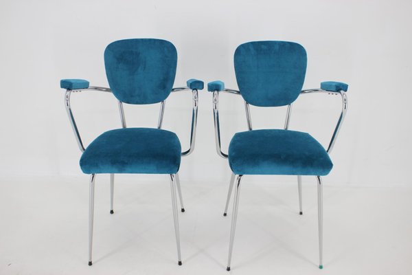 Italian Armchairs in Corduroy, 1960s, Set of 2-TZ-1448507