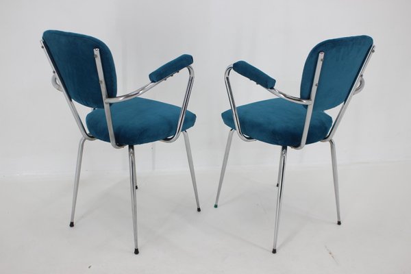 Italian Armchairs in Corduroy, 1960s, Set of 2-TZ-1448507