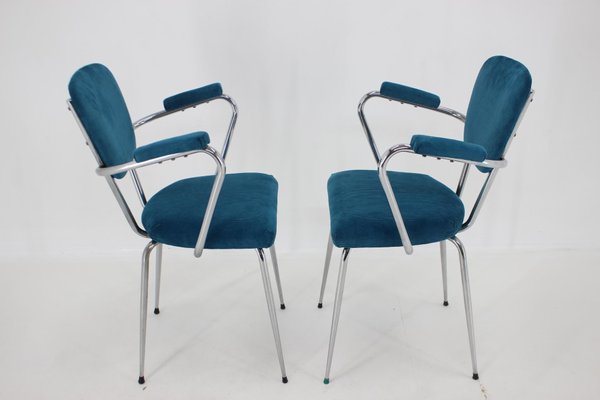 Italian Armchairs in Corduroy, 1960s, Set of 2-TZ-1448507