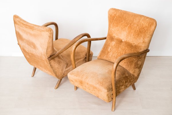 Italian Armchairs in the style of Carlo Mollino, 1960s, Set of 2-NZV-1361956