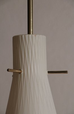 Italian Art Deco and Satin Glass Hanging Lamp, 1950s-MTX-887770