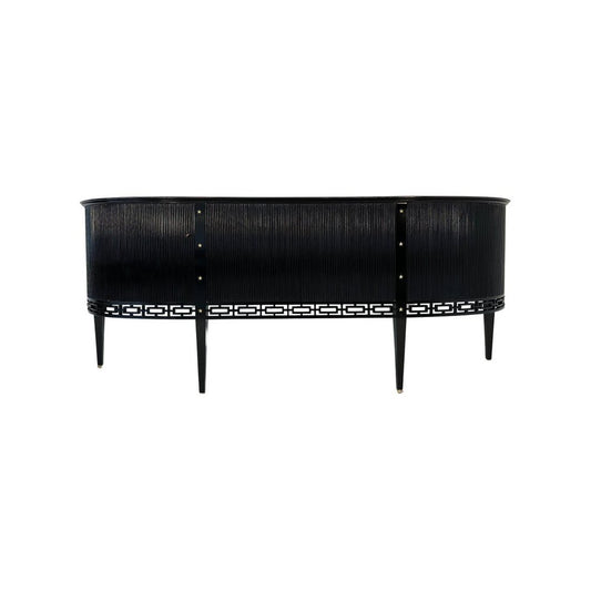 Italian Art Deco Black Lacquered and Brass Stars Sideboard attributed to Buffa, 1950s