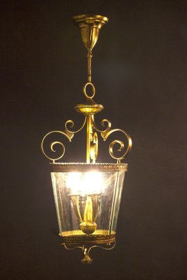 Italian Art Deco Brass Lantern or Pendant, 1940s-MBH-1032440