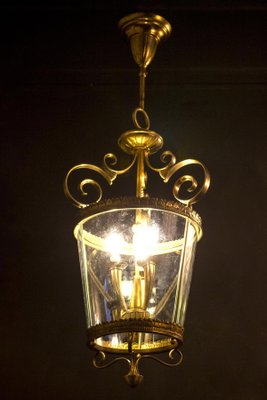 Italian Art Deco Brass Lantern or Pendant, 1940s-MBH-1031747