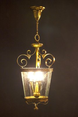 Italian Art Deco Brass Lantern or Pendant, 1940s-MBH-1032554