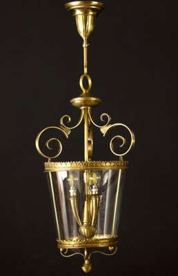 Italian Art Deco Brass Lantern or Pendant, 1940s-MBH-1032554