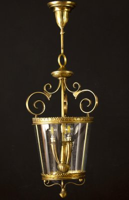 Italian Art Deco Brass Lantern or Pendant, 1940s-MBH-1032440