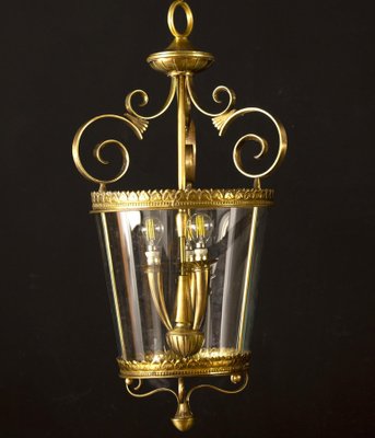 Italian Art Deco Brass Lantern or Pendant, 1940s-MBH-1032554