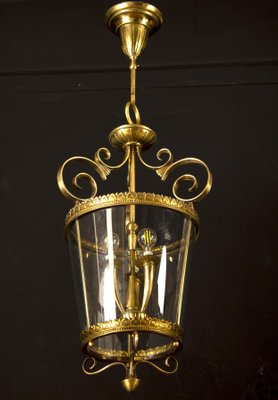 Italian Art Deco Brass Lantern or Pendant, 1940s-MBH-1032554