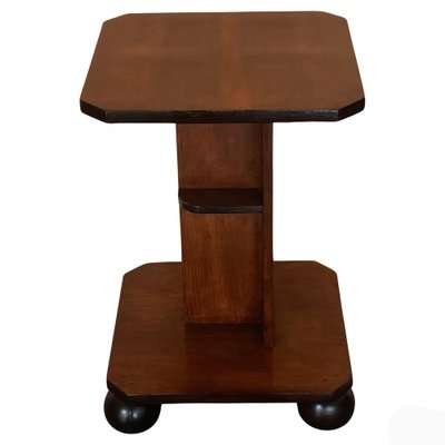 Italian Art Deco Burl Walnut Side Table with Ebonized Legs, 1940-PSK-1776726