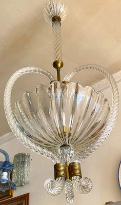 Italian Art Deco Chandelier or Lantern by Ercole Barovier, 1940s-MBH-1032465