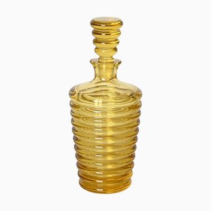 Italian Art Deco Decorative Bottle in Yellow Murano Blown Glass, 1930s-JDR-2032984