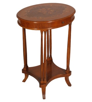 Italian Art Deco Étagère Side Table in Walnut & Burl Walnut Veneer, 1940s-NJV-746685