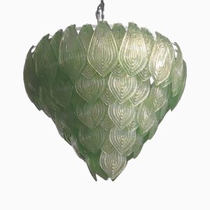 Italian Art Deco Green Murano Art Glass Chandelier, 1990s-UH-912534