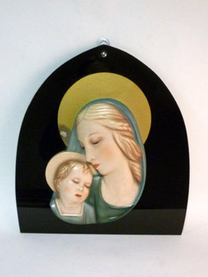 Italian Art Deco Madonna Maternity Ceramic, 1930s-GKB-839737