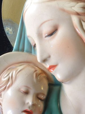 Italian Art Deco Madonna Maternity Ceramic, 1930s-GKB-839737