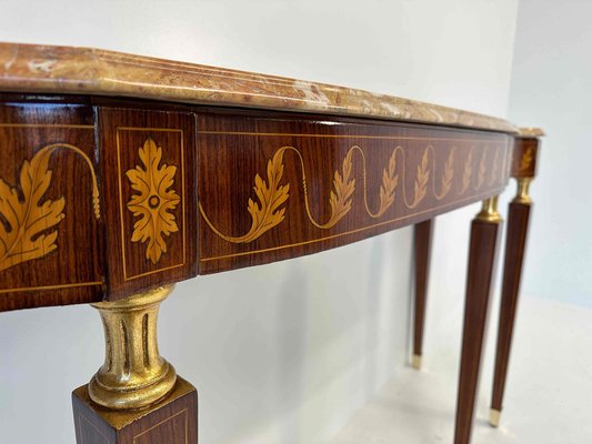 Italian Art Deco Marble and Inlaid Wood Console by Paolo Buffa, 1950s-FF-1762999