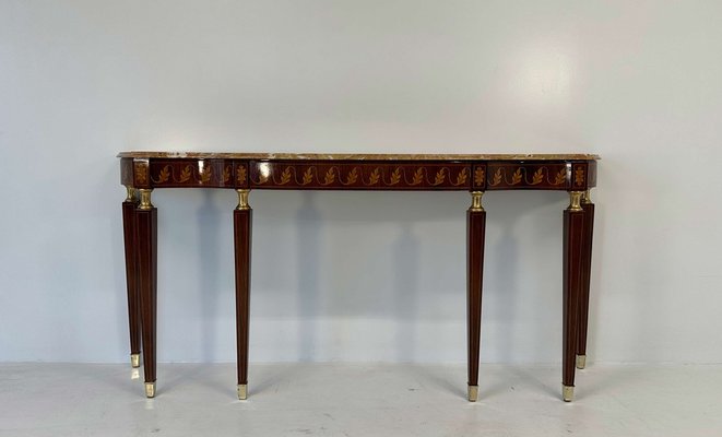 Italian Art Deco Marble and Inlaid Wood Console by Paolo Buffa, 1950s-FF-1762999