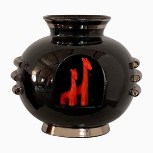 Italian Art Deco Metaphysical Ceramic Vase by Dante Baldelli for Deruta, 1935-KHT-2017081