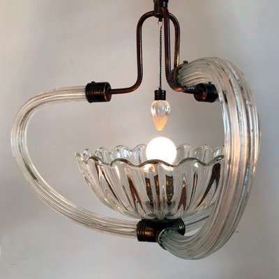 Italian Art Deco Murano Glass Ceiling Light by Ercole Barovier for Barovier & Toso, 1940s-HWV-900959