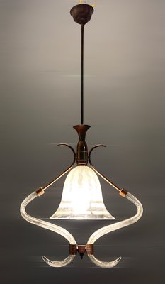 Italian Art Deco Murano Glass Pendant Lamp-JJC-1098451