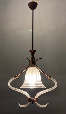 Italian Art Deco Murano Glass Pendant Lamp-JJC-1098451