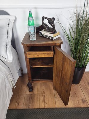 Italian Art Deco Nightstands in Burl Walnut, 1940s, Set of 2-EUP-1768074