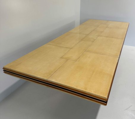 Italian Art Deco Parchment and Carved Maple Table, 1930s-FF-1816569