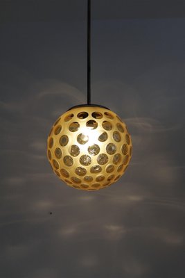 Italian Art Deco Pendant Lamp with Frosted Glass Globe, 1940s-VNE-966043