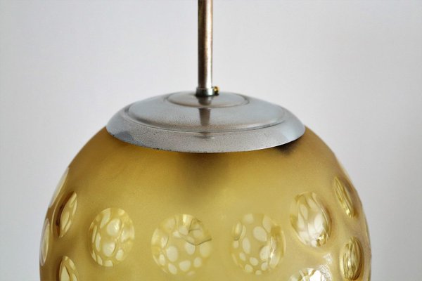 Italian Art Deco Pendant Lamp with Frosted Glass Globe, 1940s-VNE-966043