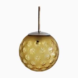 Italian Art Deco Pendant Lamp with Frosted Glass Globe, 1940s-VNE-966043