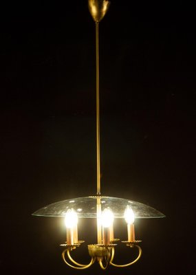 Italian Art Deco Pietro Chiesa Style Chandelier from Fontana Arte, 1940s-MBH-1031889