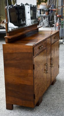 Italian Art Deco Poplar and Walnut Veneered Sideboard-RAQ-1338731