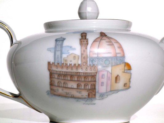 Italian Art Deco Porcelain Tea Service by Guido Andlovitz for Verbano, 1930s, Set of 11-KGD-887892